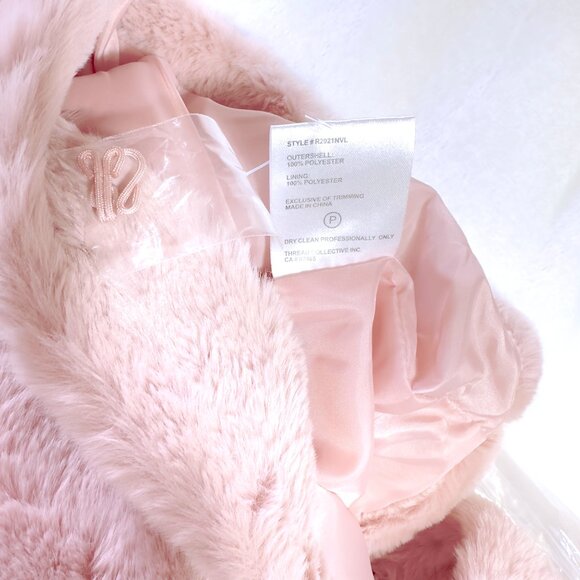 NVLT | BUNNY FAUX FUR SHORT COAT | BLUSH PINK | 100% VEGAN COAT W/POCKETS SIZE S - Picture 16 of 16